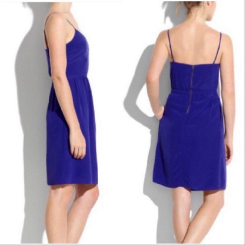Madewell Royal Blue Silk Cami Dress